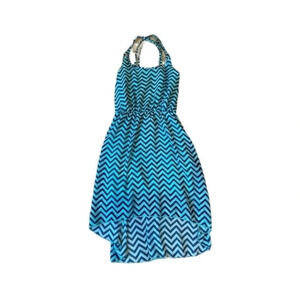 Women's Junior Medium Cute Chevron Blue and Teal Dress​​